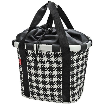 Paniers pour vélo SACOCHE AVANT REISENTHEL BIKEBASKET CITY KLICKFIX FIFTIES BLANCHE/NOIRE 15 LITRES (35x28x26 cm)