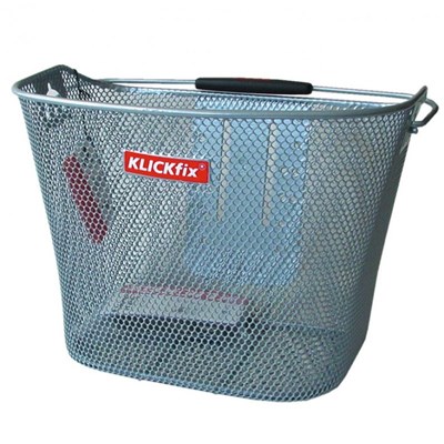 Paniers pour vélo Klickfix panier avant 16 Lmaille fine,sans adaptateur, Argent