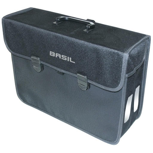 [ECOX000424] Basil - Sac arrière - Malaga XL - noir, réfléchissant, imperméable 17L(40x16x31)