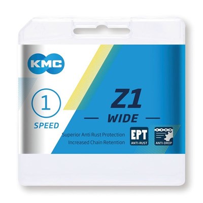 [ECOX160471] Chaîne de vélo KMC Z1 Wide EPT 1/2 X 1/8 112 maillons 8,6mm Longlife